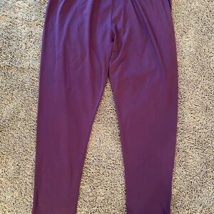 NWOT Libby Edelman Leggings Womens 2X Purple Elastic Waist Stretch Ankle Zip